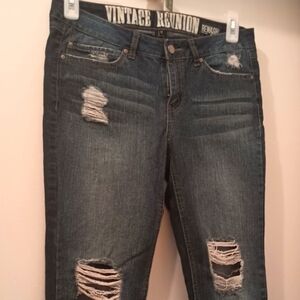 Distressed Gray Boyfriend Jeans